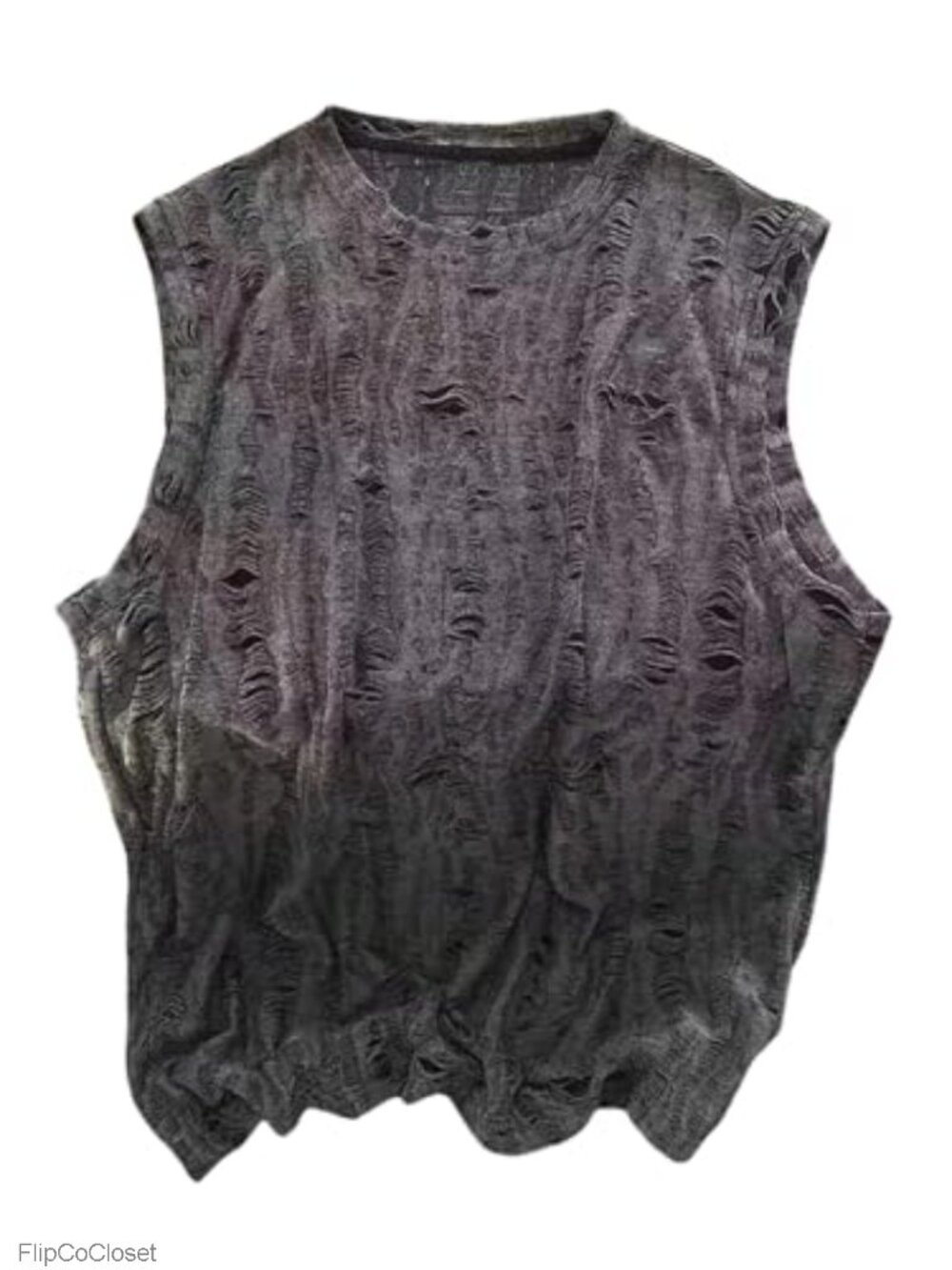 Mens Distressed Ripped Sleeveless Tank Top Summer Streetwear